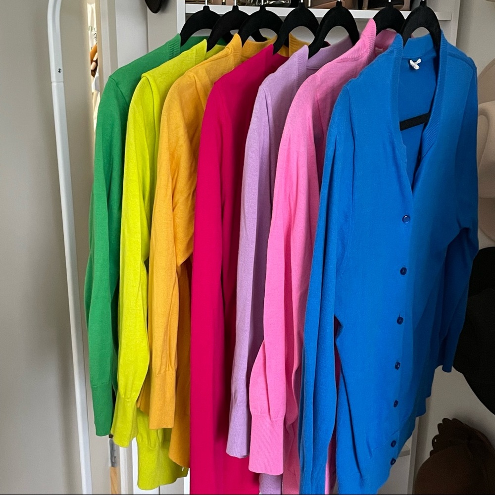 J Crew cardigans in various colors!